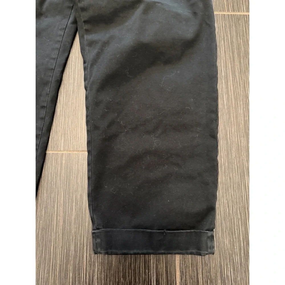 Banana Republic Mens Sz 35 Black Pleated Chino Cuffed 90s Stretch Wrinkle Resist